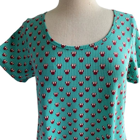 LuLaRoe Minnie Mouse Classic T Green Brown Size Small S Women’s Top NWT - Picture 2 of 10